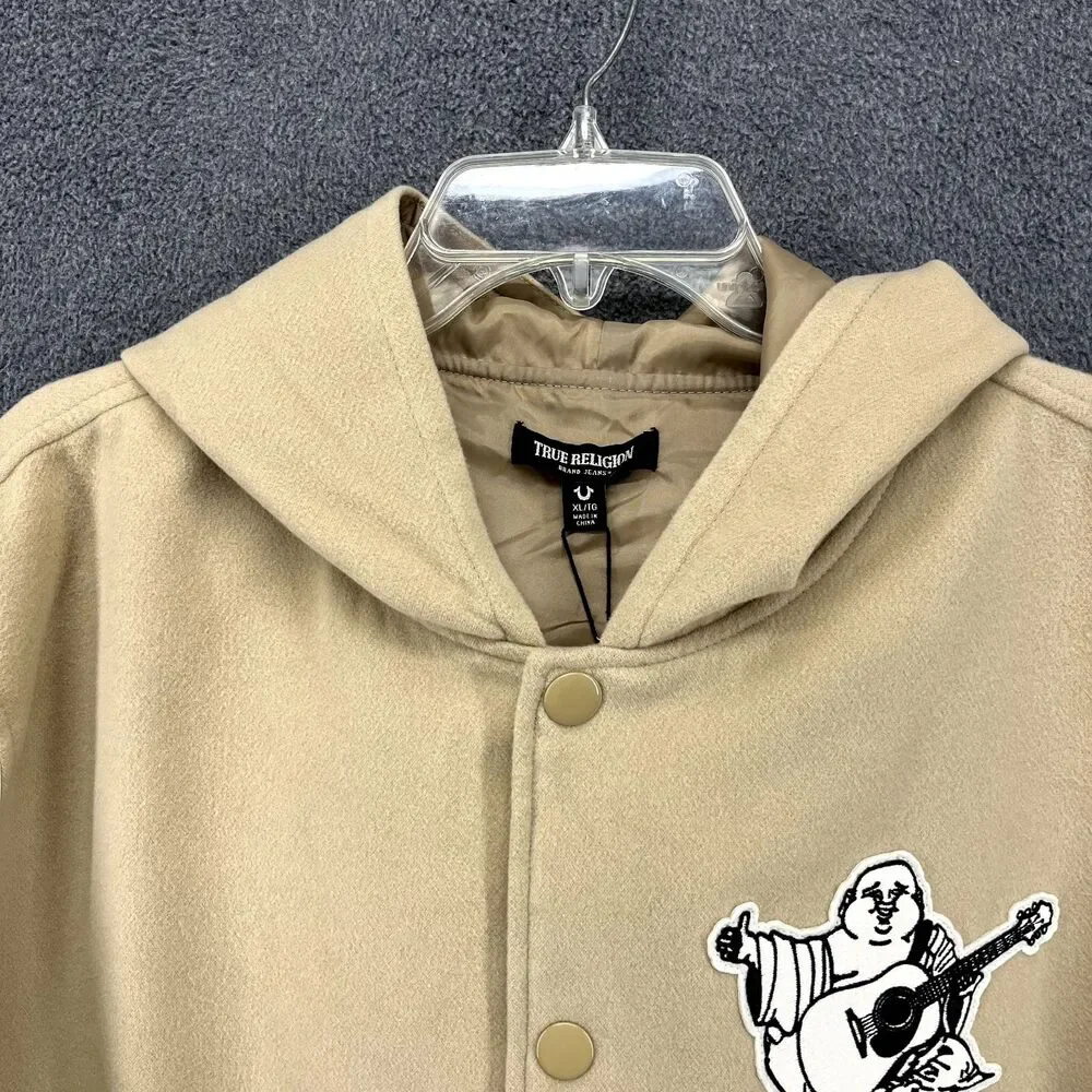 True Religion Jacket Men’s XL Buddha Logo Two Tone Varsity Letterman‎